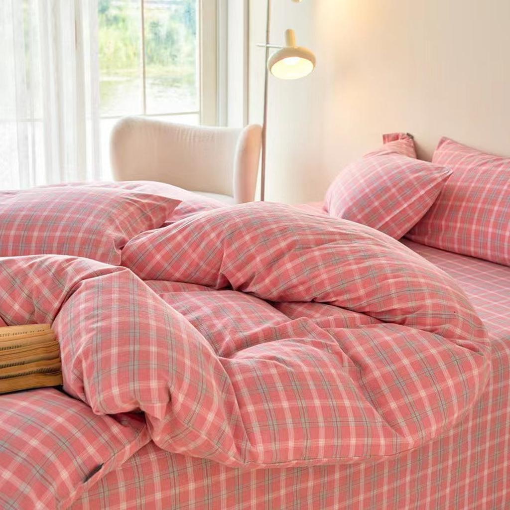 Gingham Bedding Set - Orange