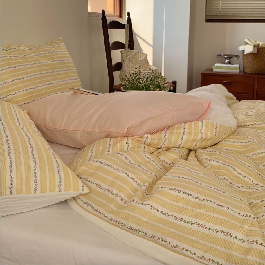 Vintora Butter Striped Soft Cotton Bedding Set G92