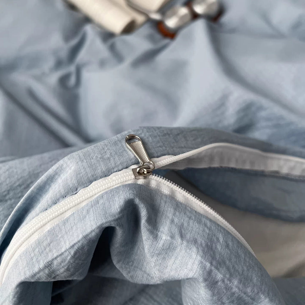 Dark Academia Ditsy Floral & Sky Blue Bedding Set