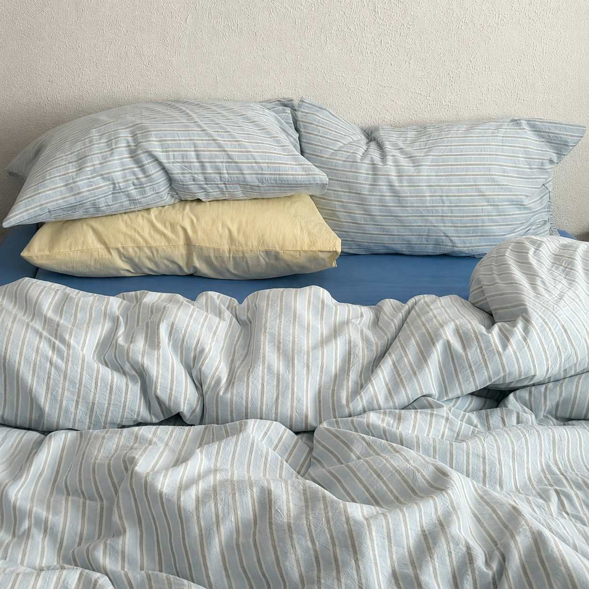 Vintora Scandinavian Blue Stripe Cotton Bedding Set G118