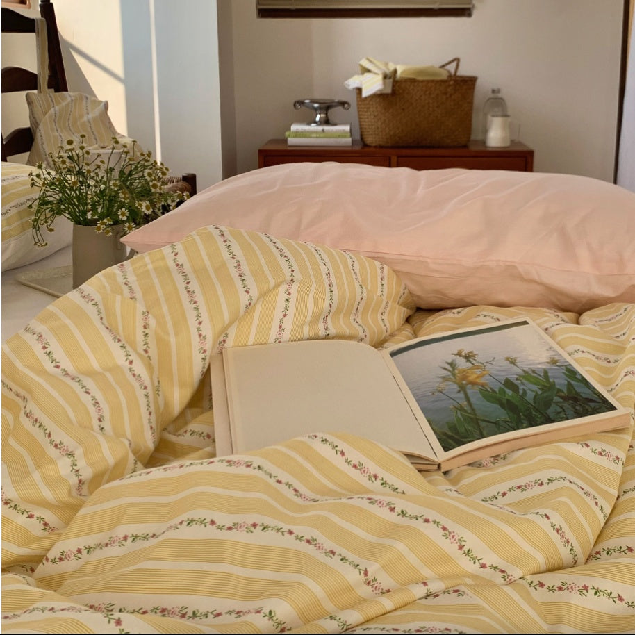 Vintora Butter Striped Soft Cotton Bedding Set G92