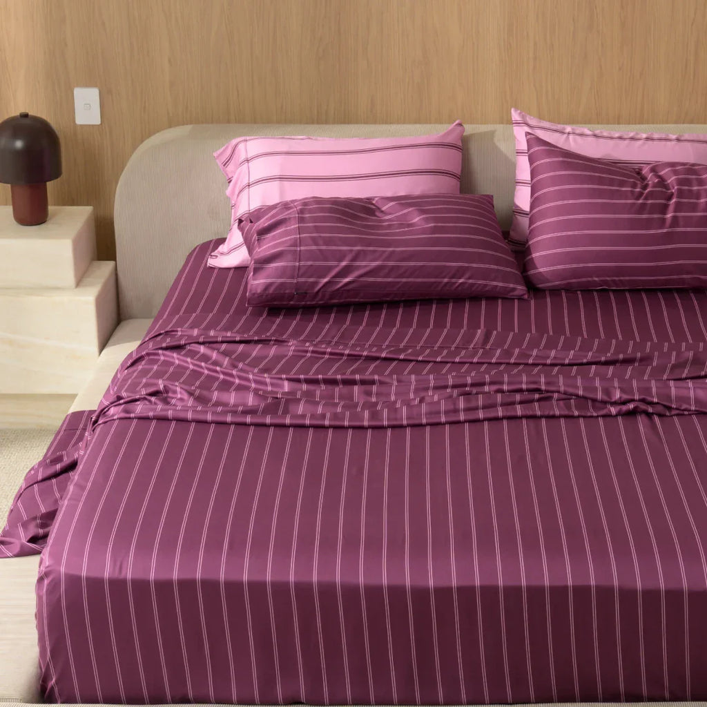 Qelune Cooling Bamboo Stripe Bedding Set