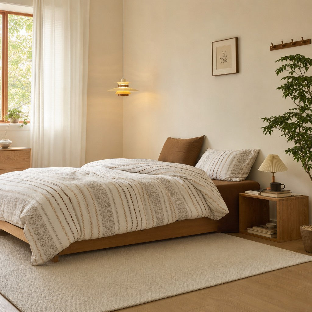 Vintora Boho Cotton Jacquard Bedding Set Tufted Duvet Set for All Season Bedroom Decor G69