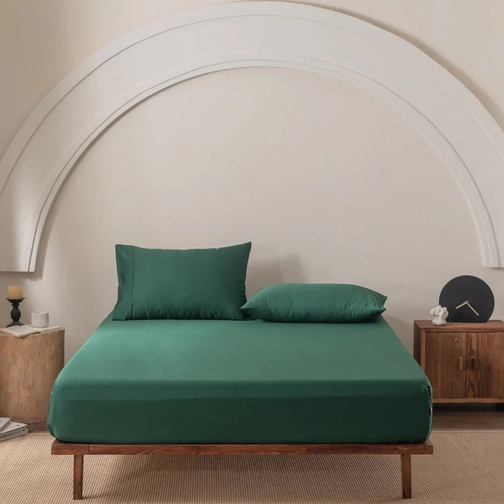 Bamboo Fitted Sheet Set - Evergreen