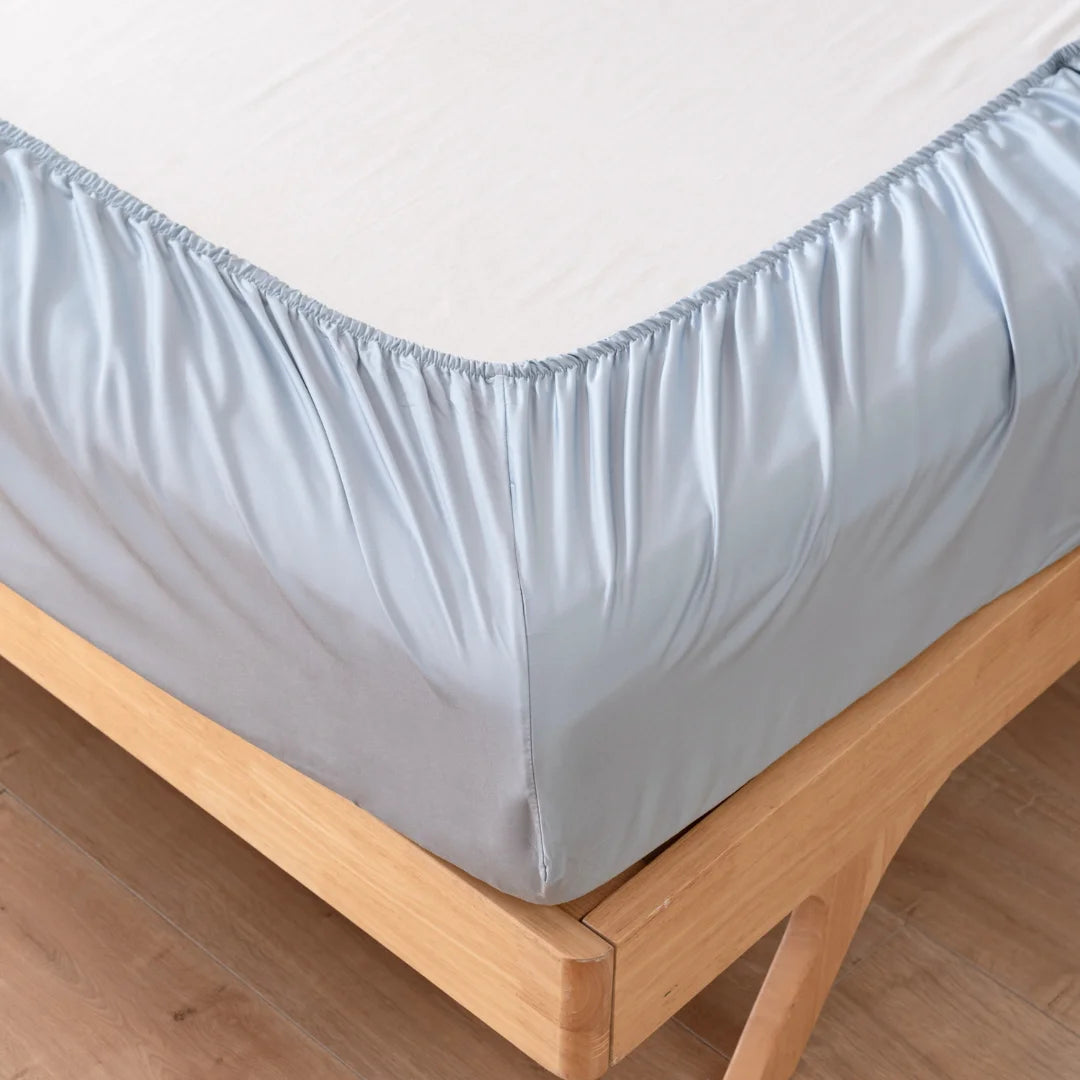 Bamboo Fitted Sheet Set - Pale Blue