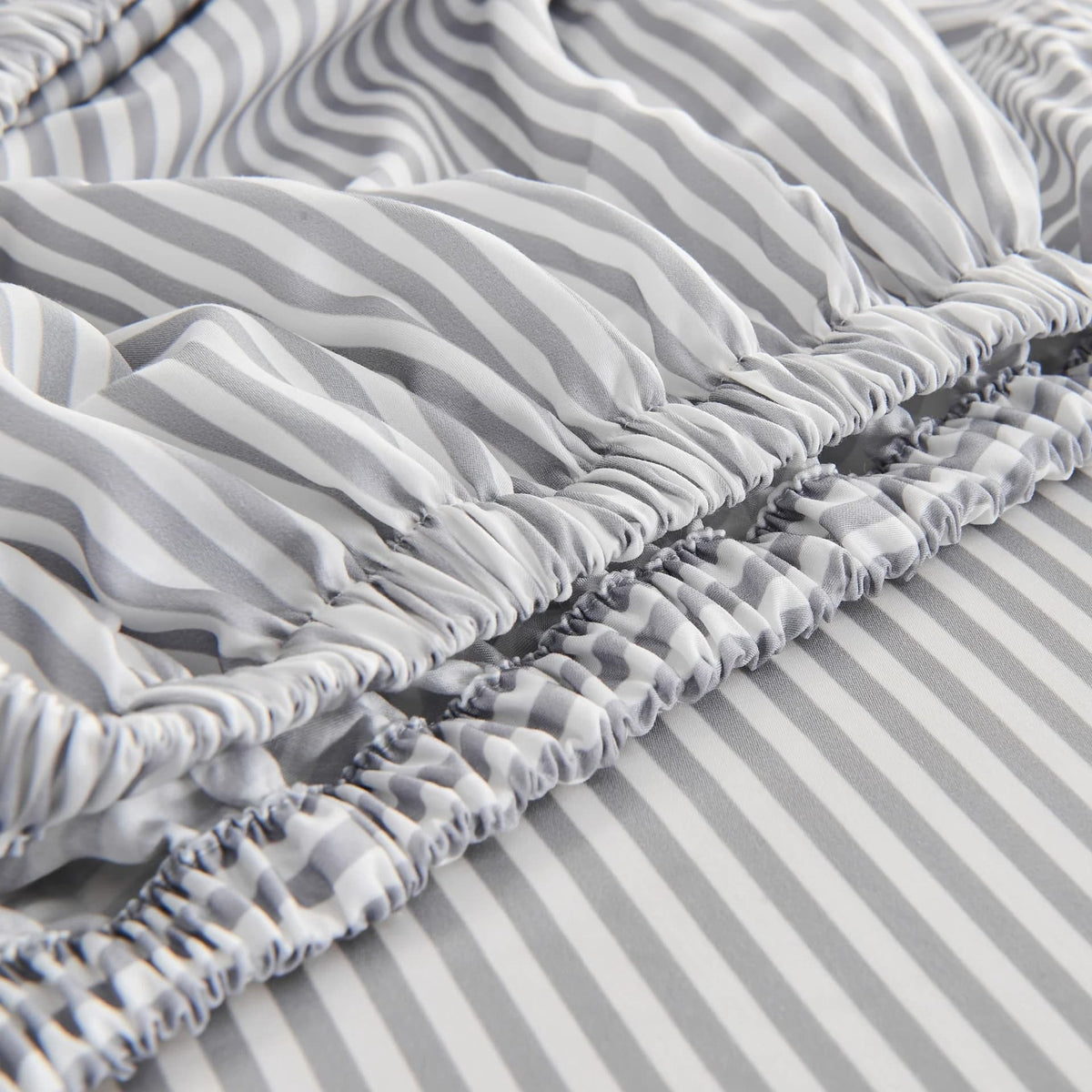 Black and White Pinstripes Organic Bamboo Bedding Set