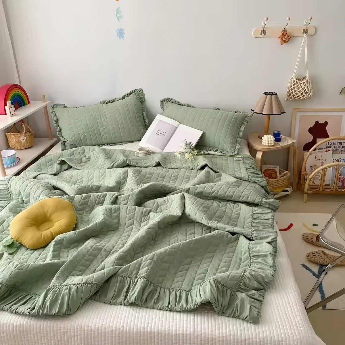 Kawaii Ruffle Summer Quilt Set