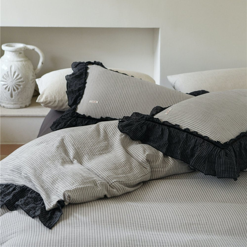 Roselle French Cottage Double Gauze Cotton Ruffle Bedding Set G110