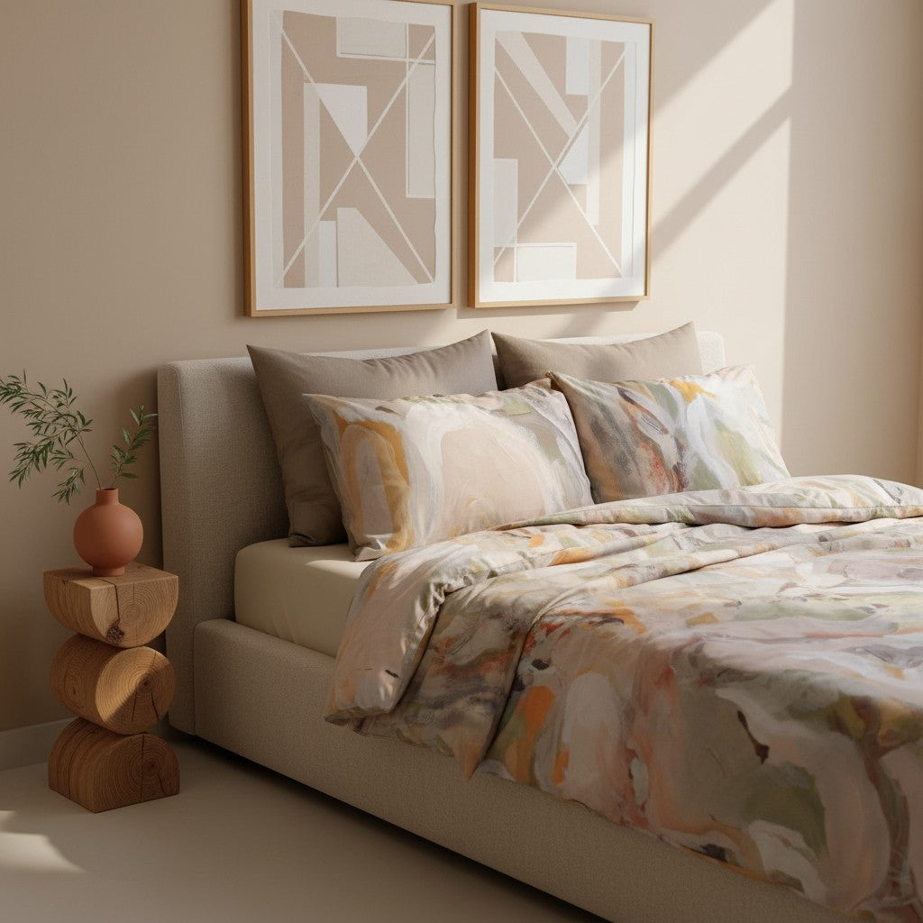 Oil Painting Design Bamboo Bedding Set