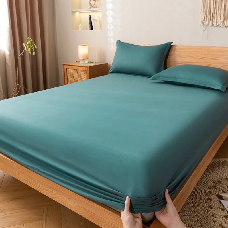 Solid Color Simple Cotton Fitted Sheet