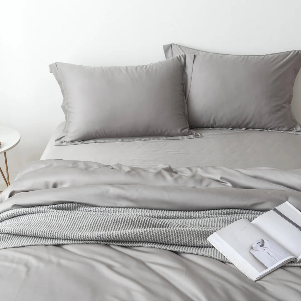 Bamboo Quilt Cover - Stone Grey