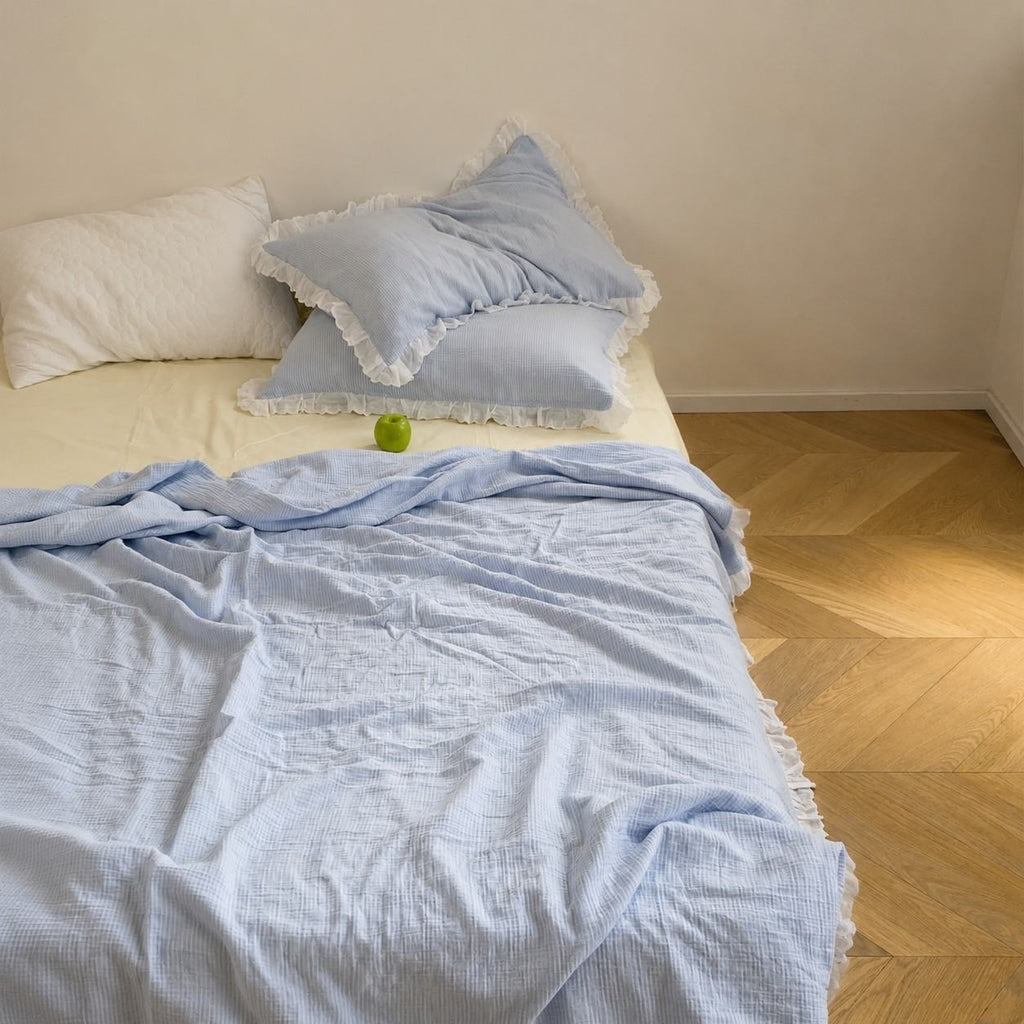 Roselle Simple Blue Bedding Set with Pure Cotton Sheets Suitable for Modern Homes G108