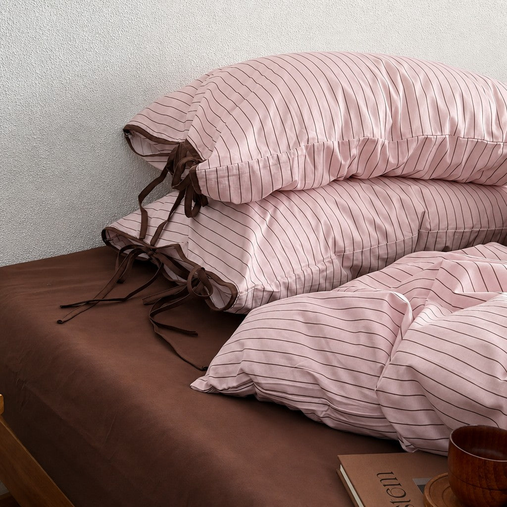 Vintora Cozy Vintage Stripe Cotton Bedding 4 Piece Set G80