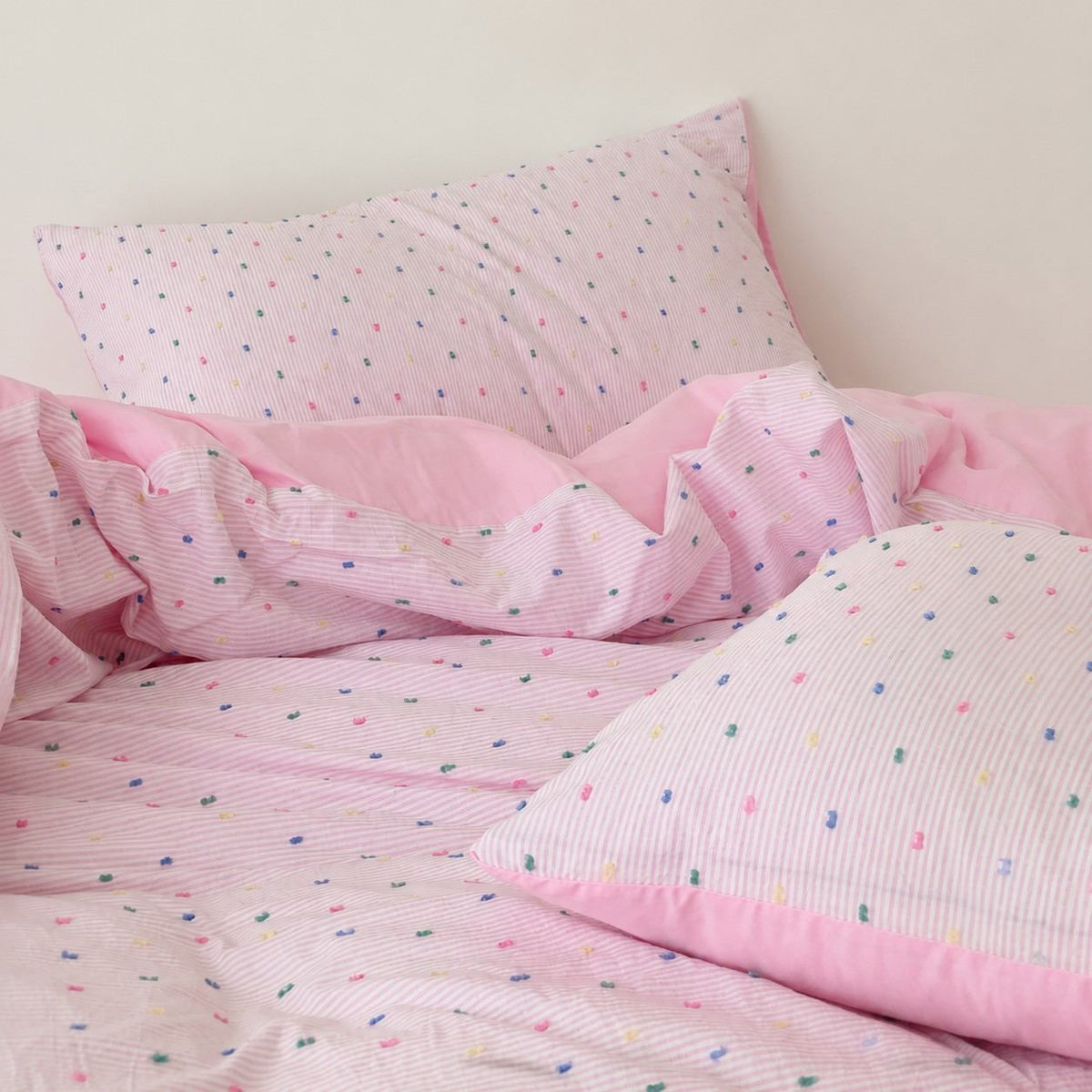 Vireza Washed Cotton Jacquard Bedding Set with Soft Breathable for All Seasons G101