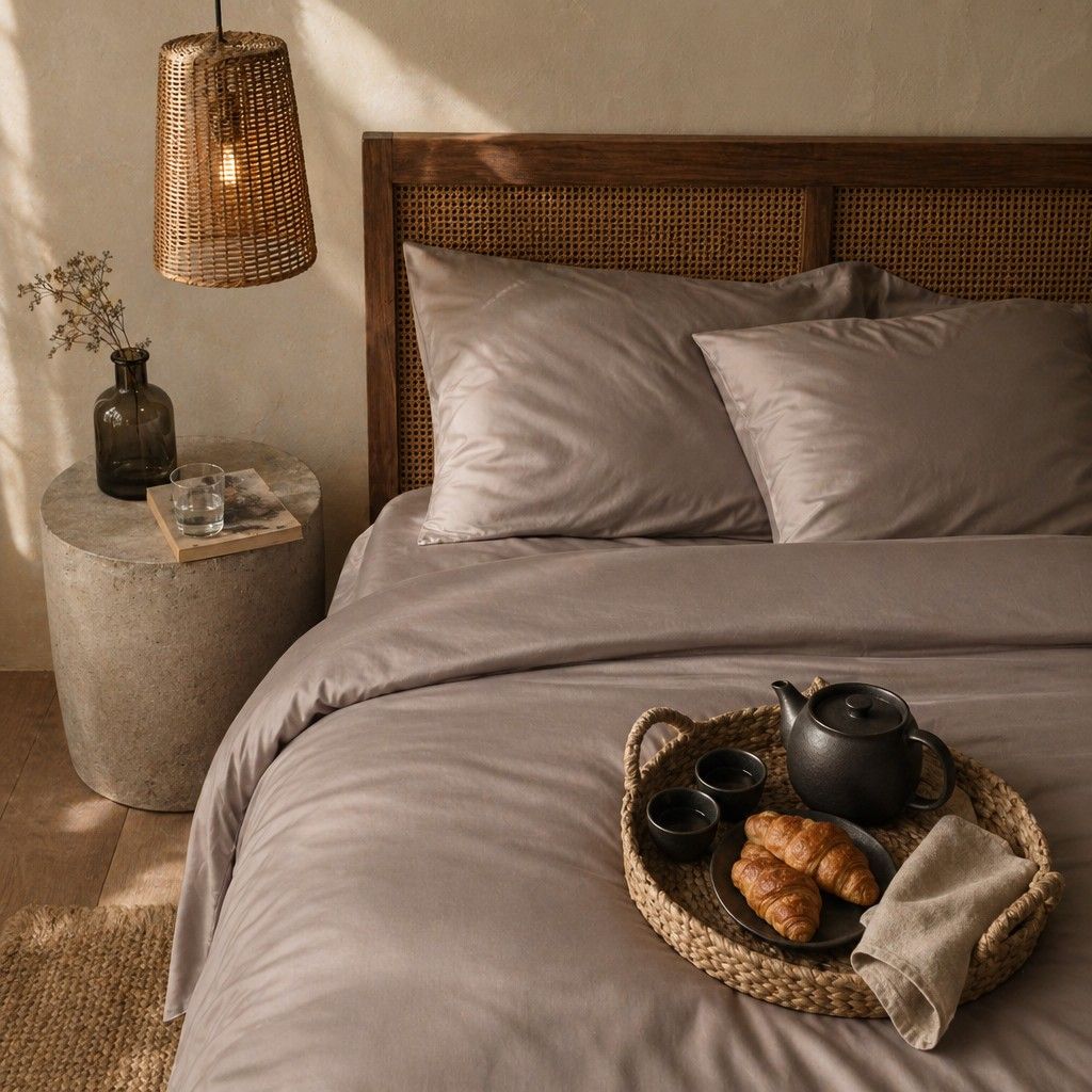 Qelune Bamboo Duvet Cover Set – Cooling Organic Bamboo Bedding in Stone