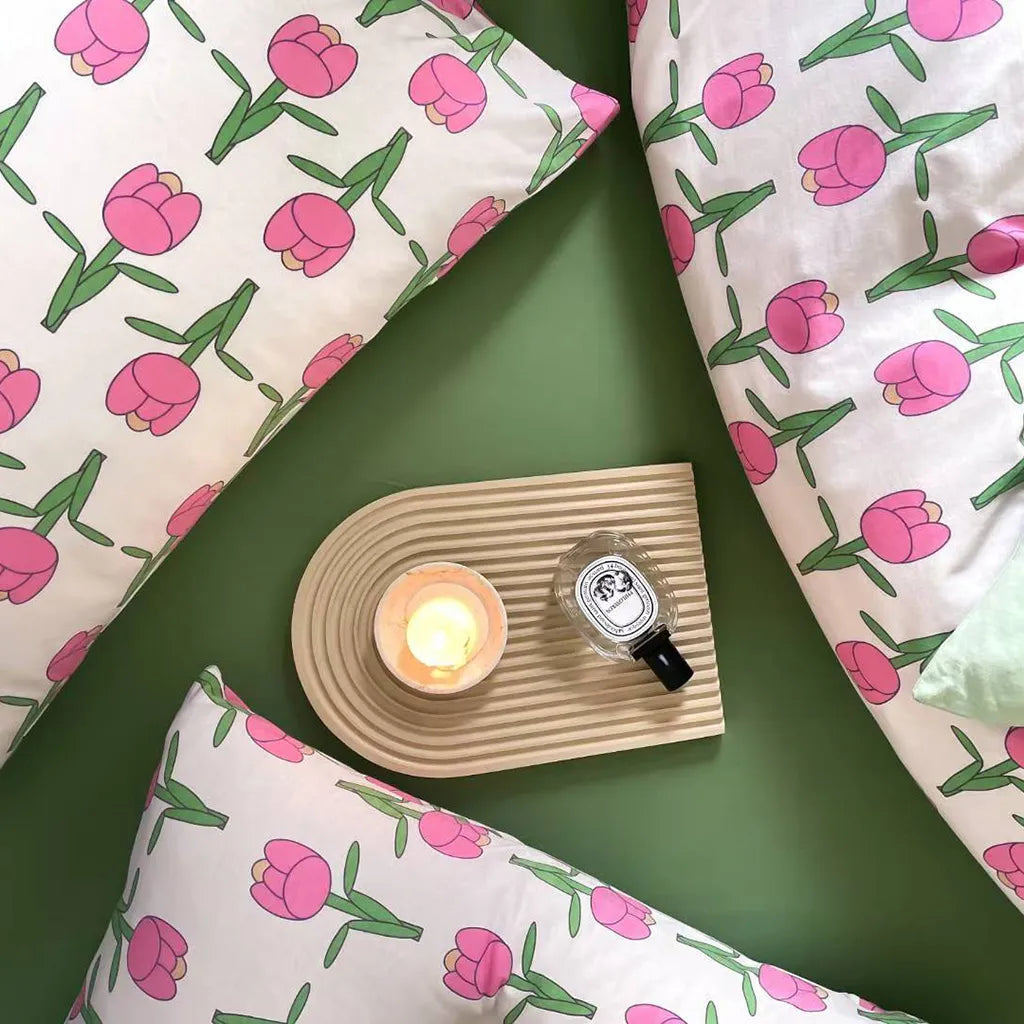 Pink Tulip Duvet Bedding Set