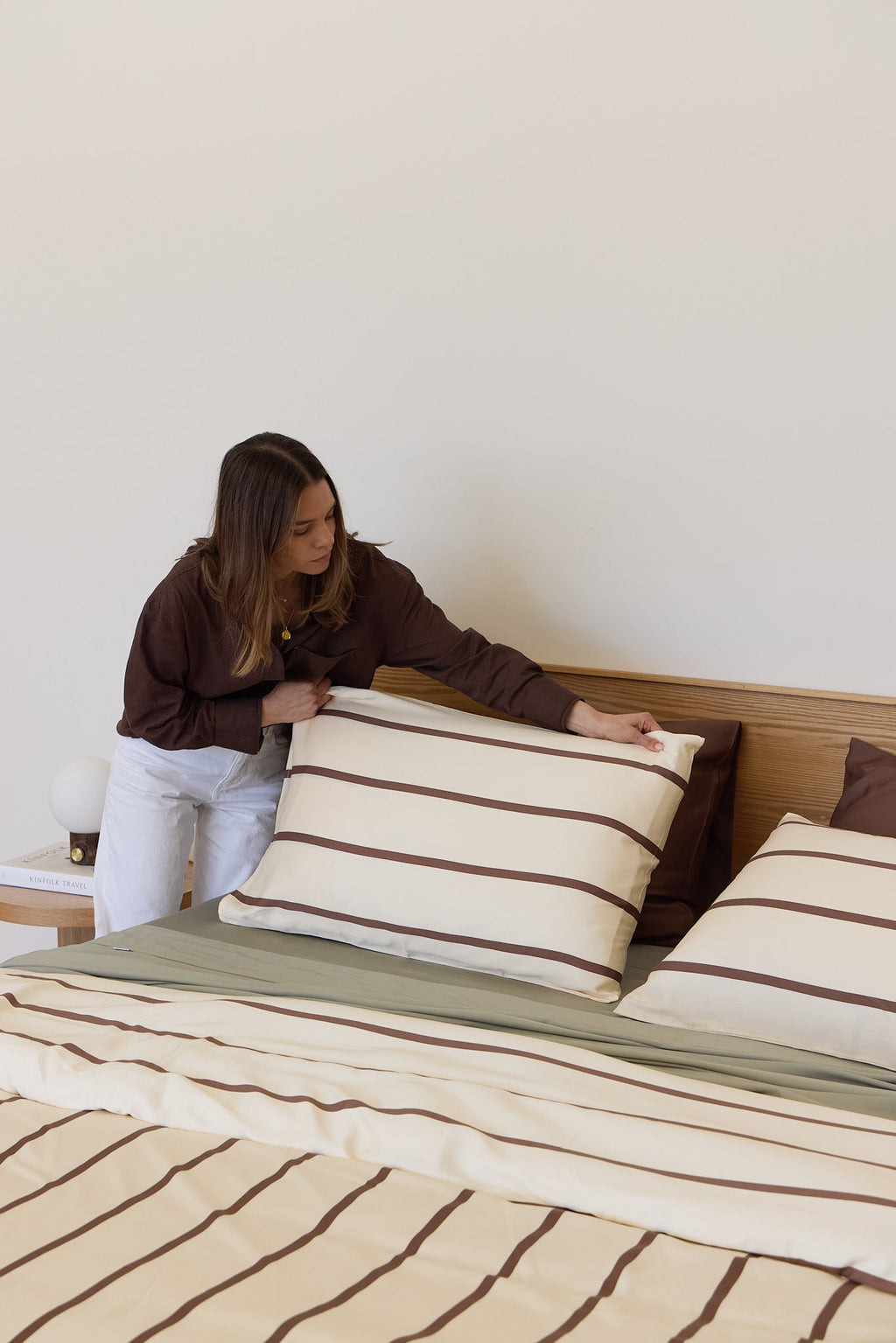 Chocolate Stripe Bamboo Quilt Cover