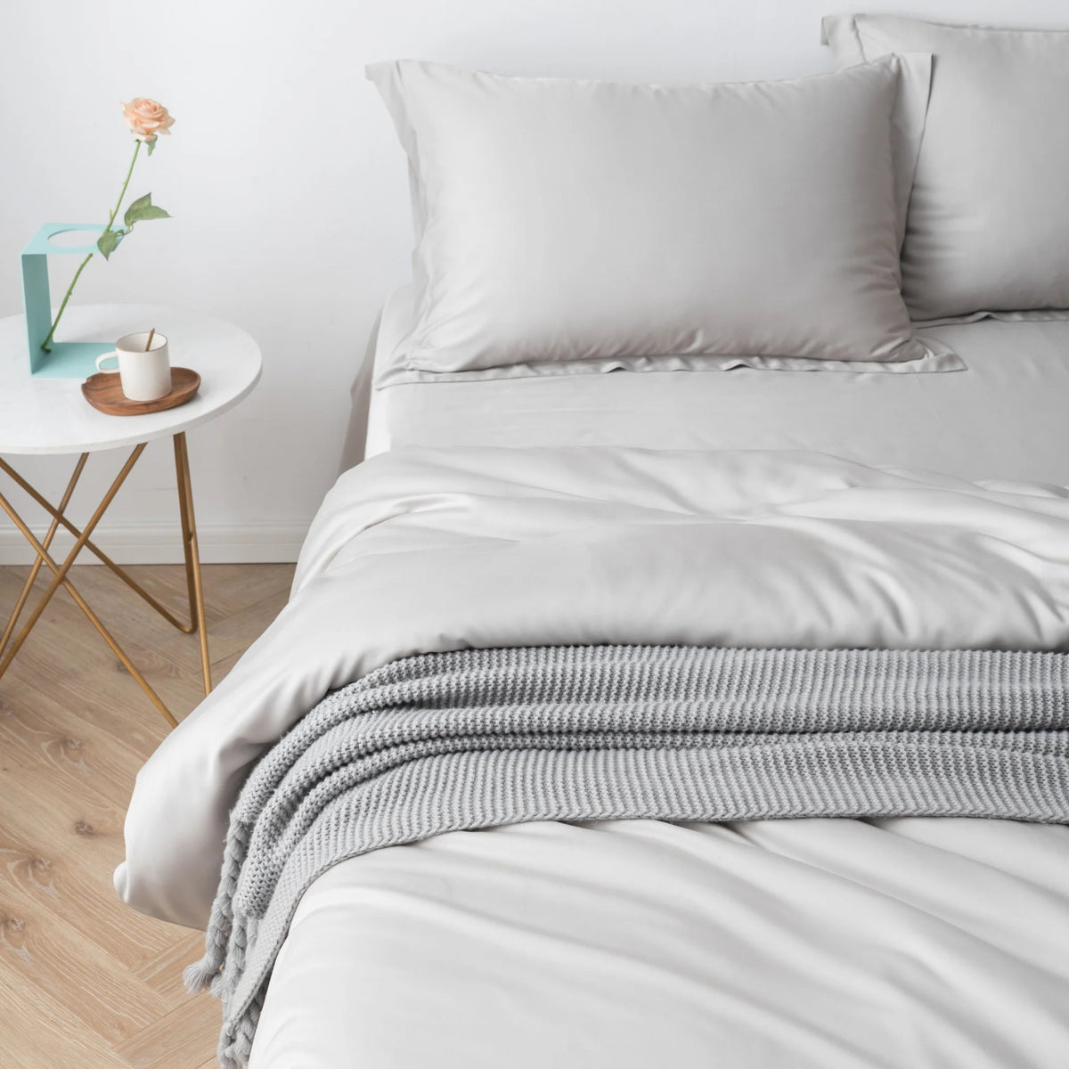 Bamboo Quilt Cover - Silver