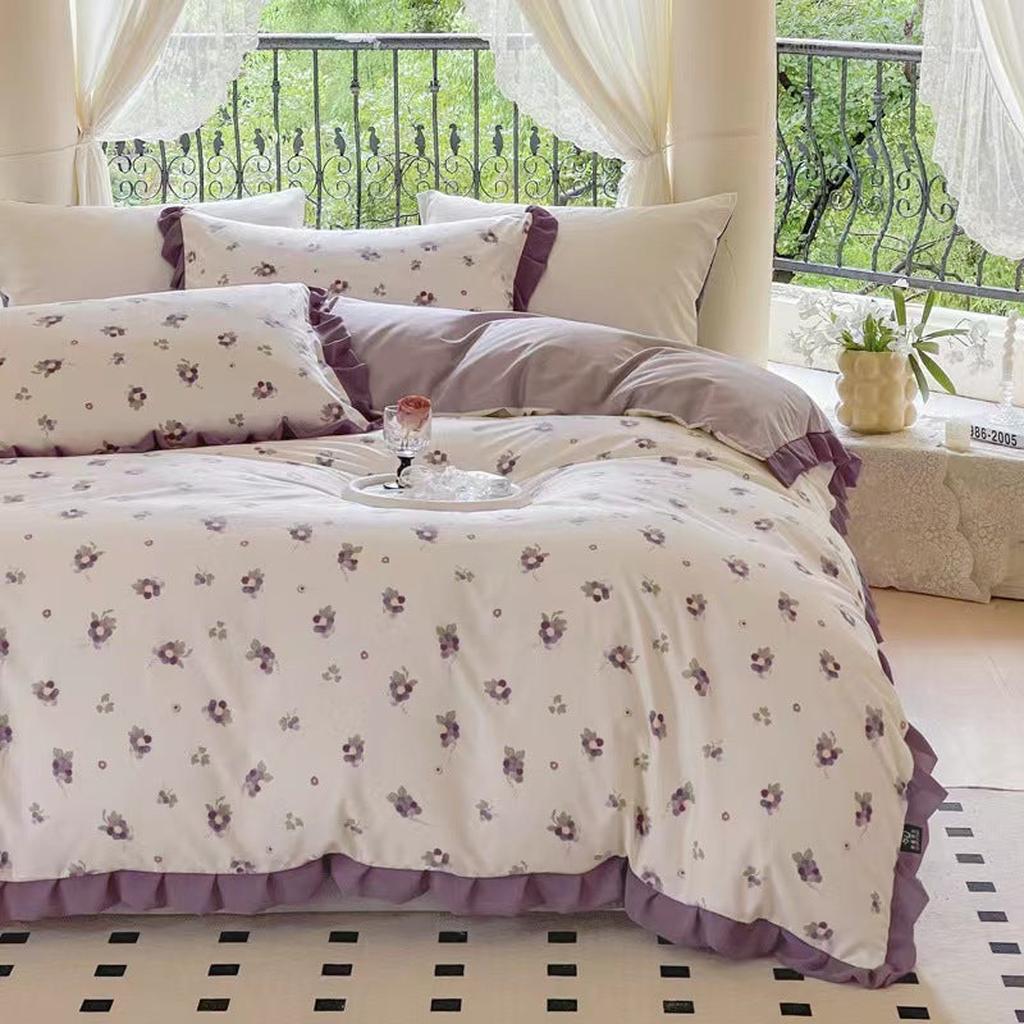 Fruit Ruched Bedding Set - Cherry