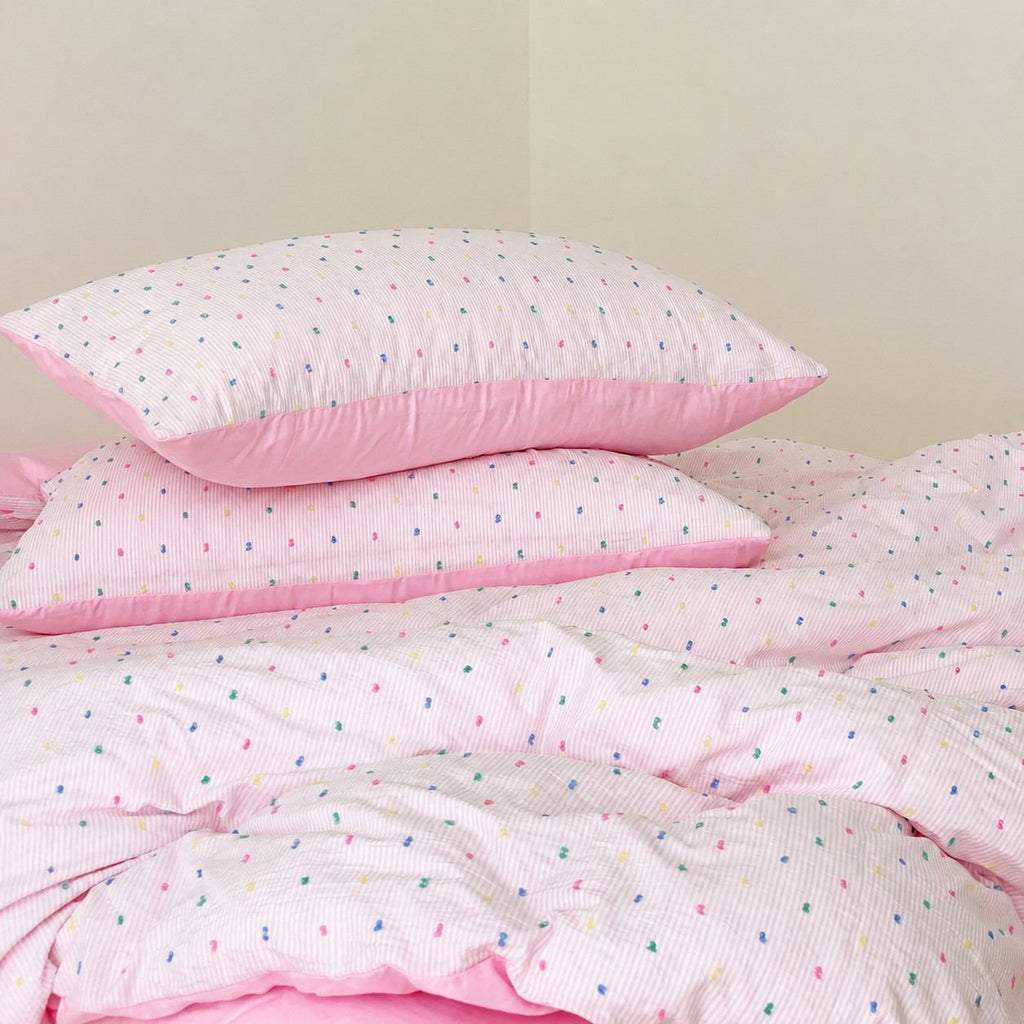 Vireza Washed Cotton Jacquard Bedding Set with Soft Breathable for All Seasons G101