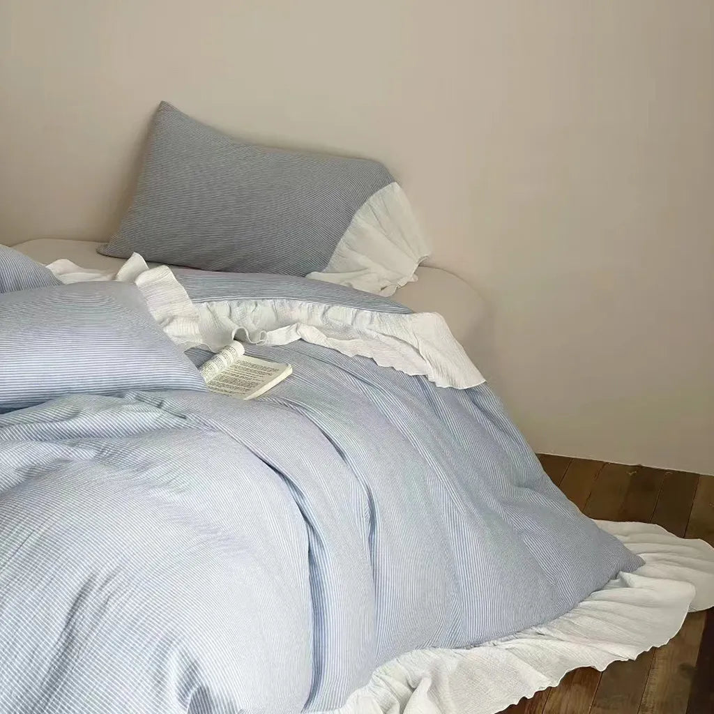 Soft Ruffle Stripe Duvet Cover