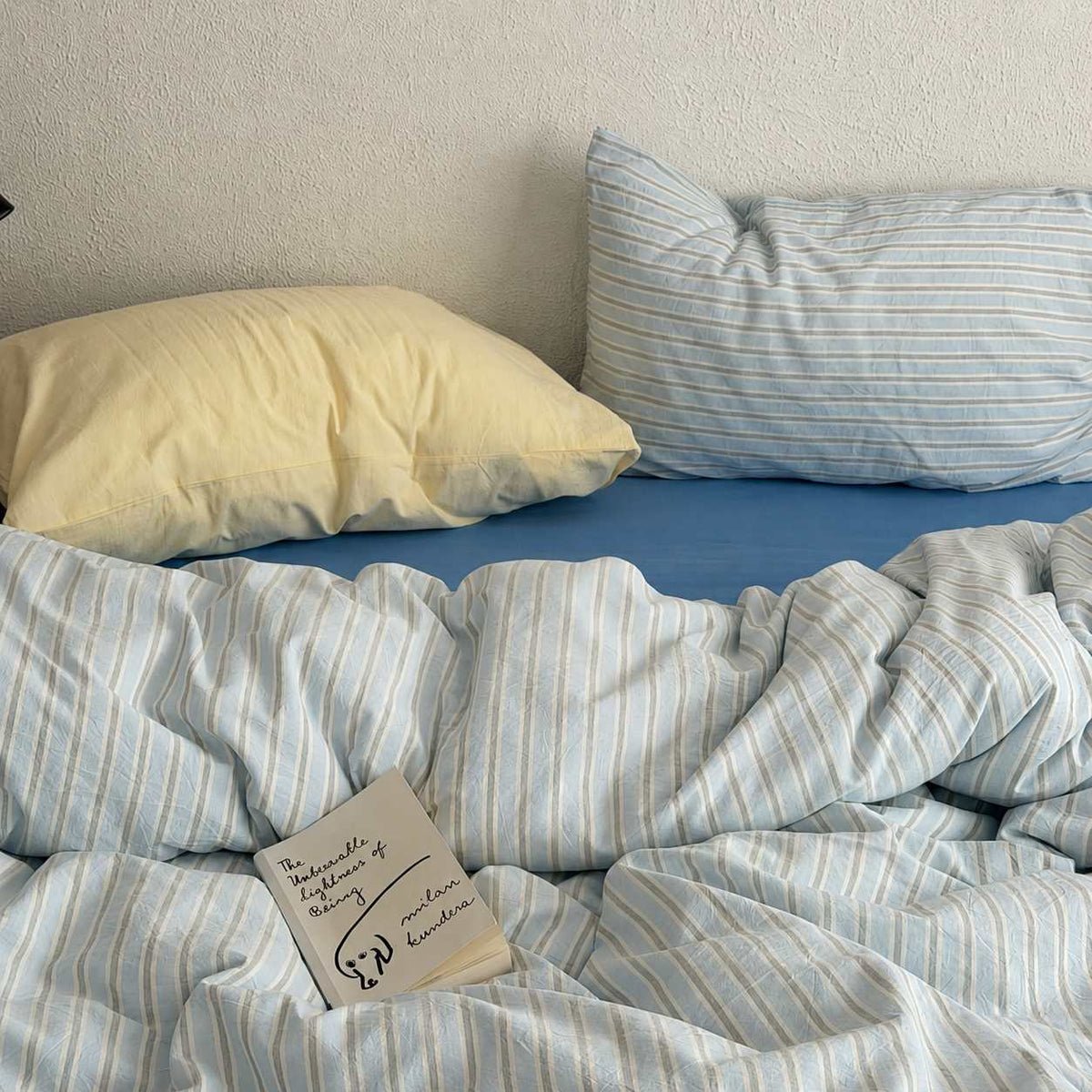 Vintora Scandinavian Blue Stripe Cotton Bedding Set G118