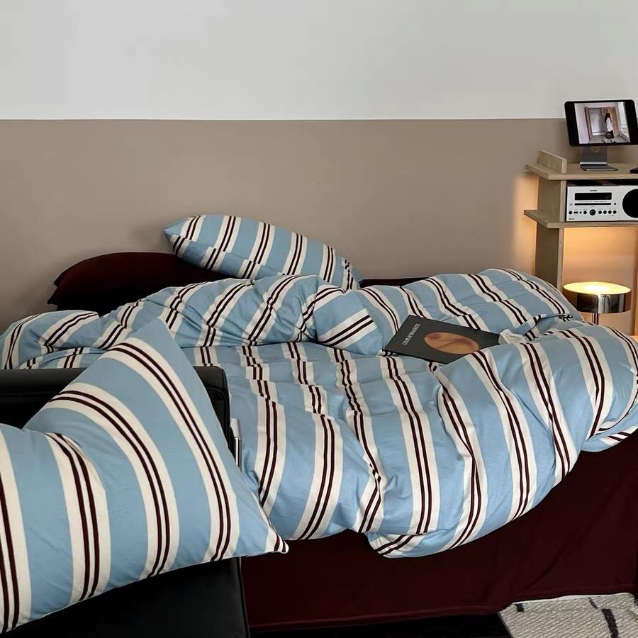 Vintage Navy Striped Duvet Cover
