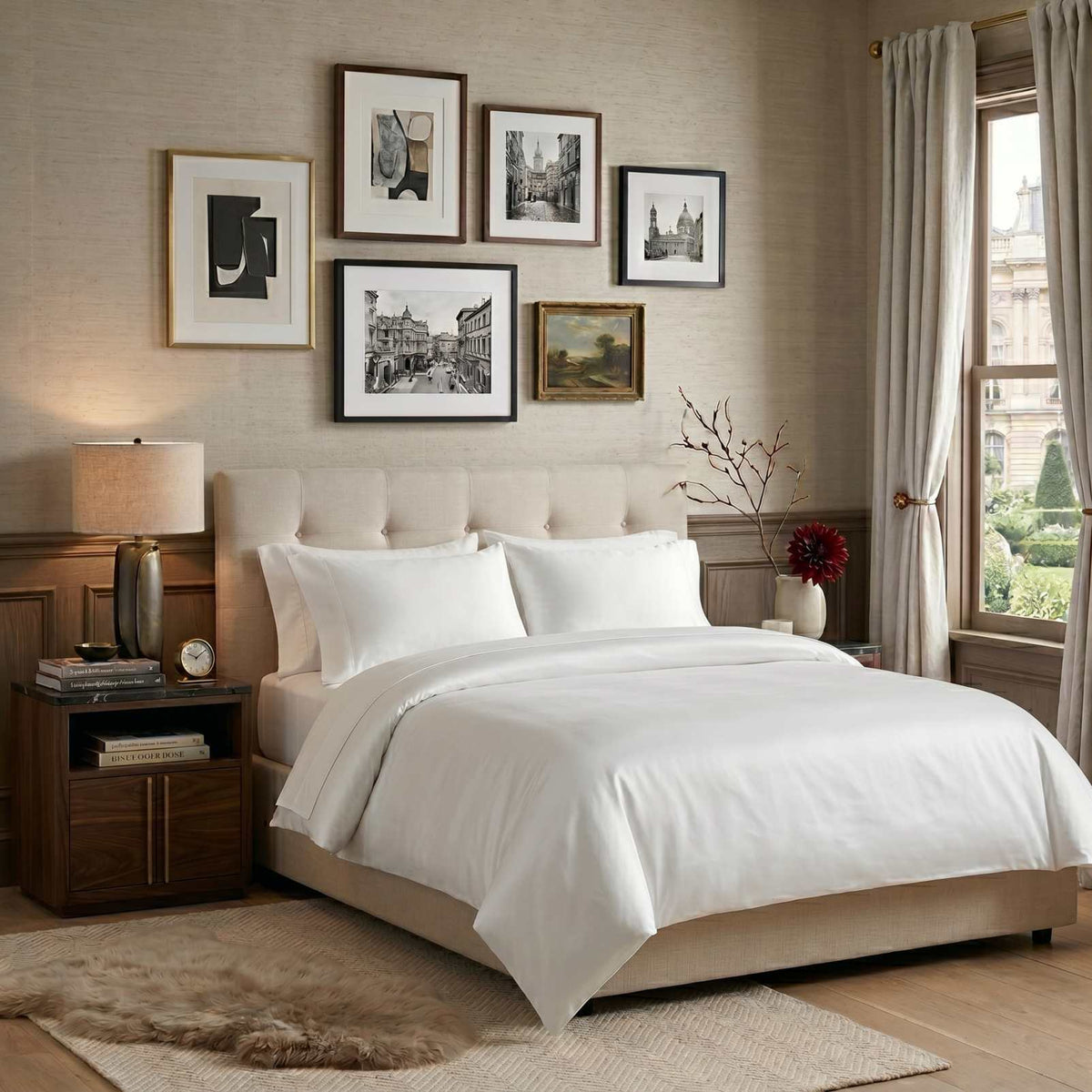 Qelune Bamboo Duvet Cover Set – Cooling Organic Bamboo Bedding in Soft White