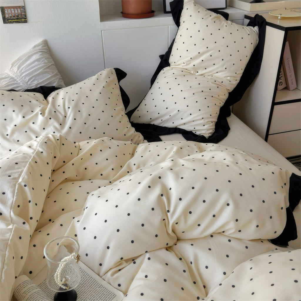 French Aesthetic Polka Dot Bedding Set