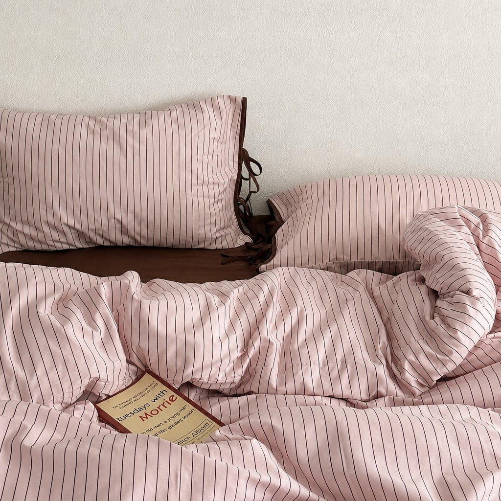 Vintora Cozy Vintage Stripe Cotton Bedding 4 Piece Set G80