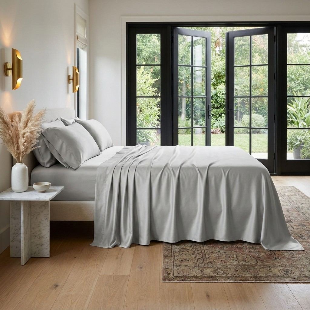 Qelune Bamboo Sheet Set 鈥?Cooling Organic Bamboo Bedding in Eucalyptus