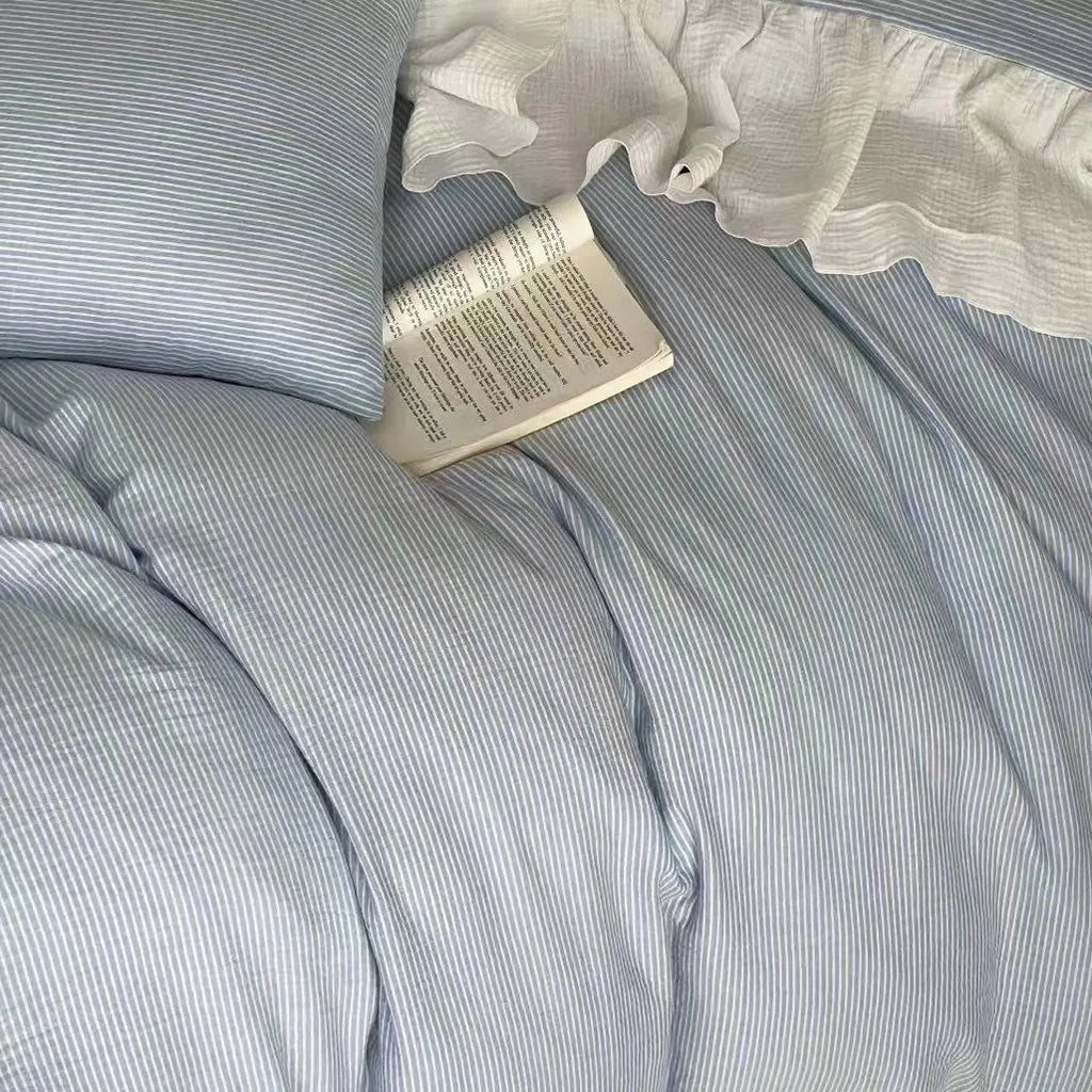 Soft Ruffle Stripe Duvet Cover