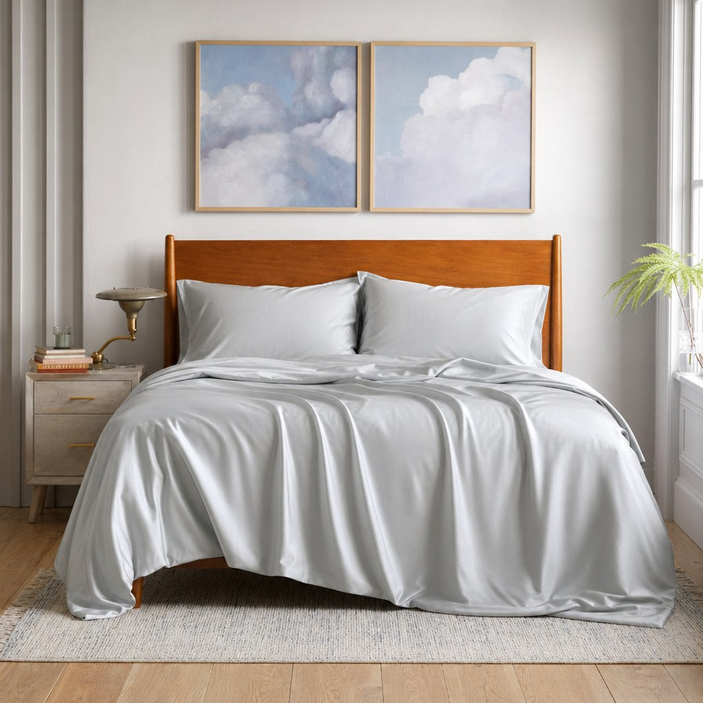 Qelune Bamboo Duvet Cover Set – Cooling Organic Bamboo Bedding in Mist