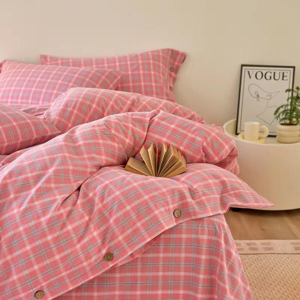 Gingham Bedding Set - Orange