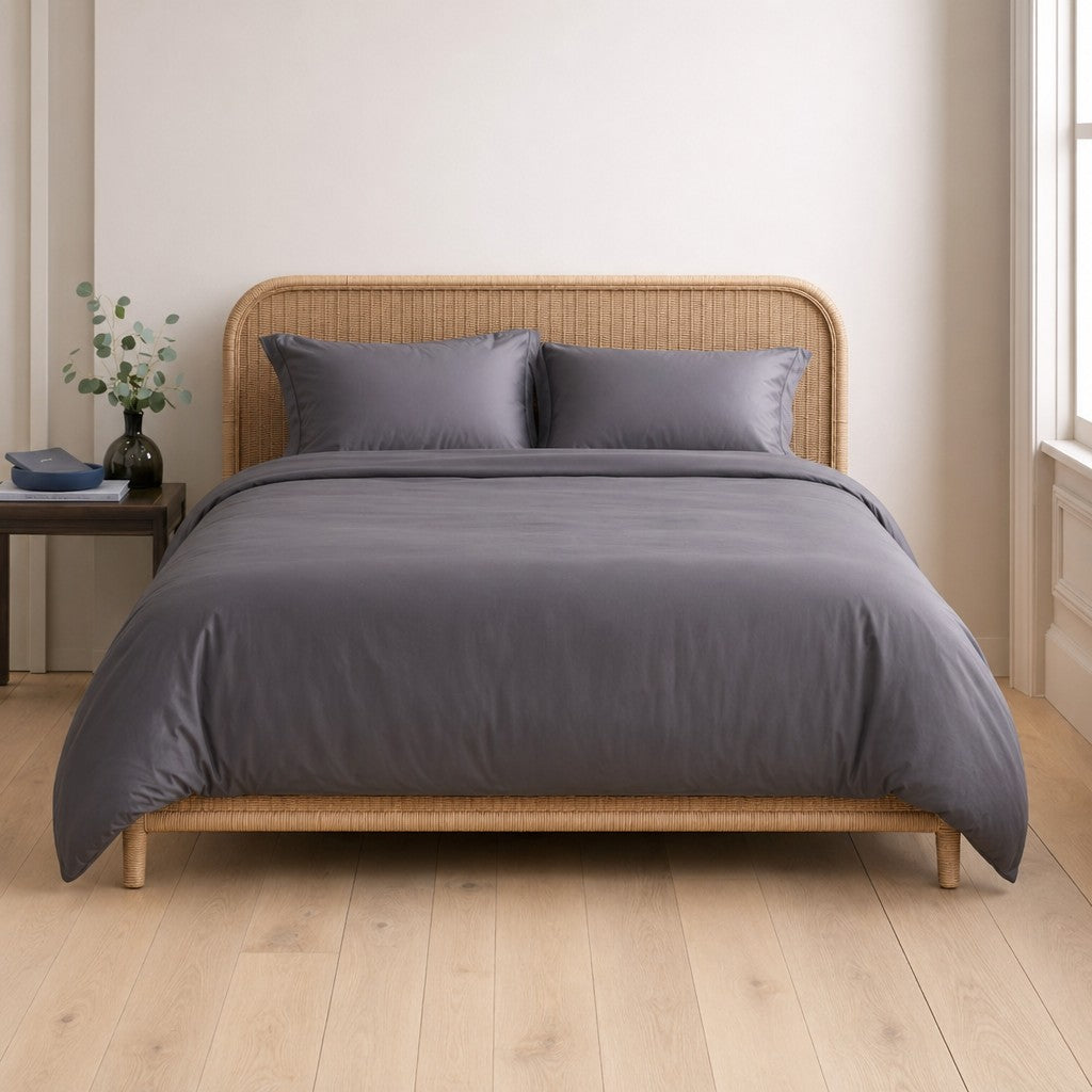 Qelune Bamboo Duvet Cover Set – Cooling Organic Bamboo Bedding in Charcoal