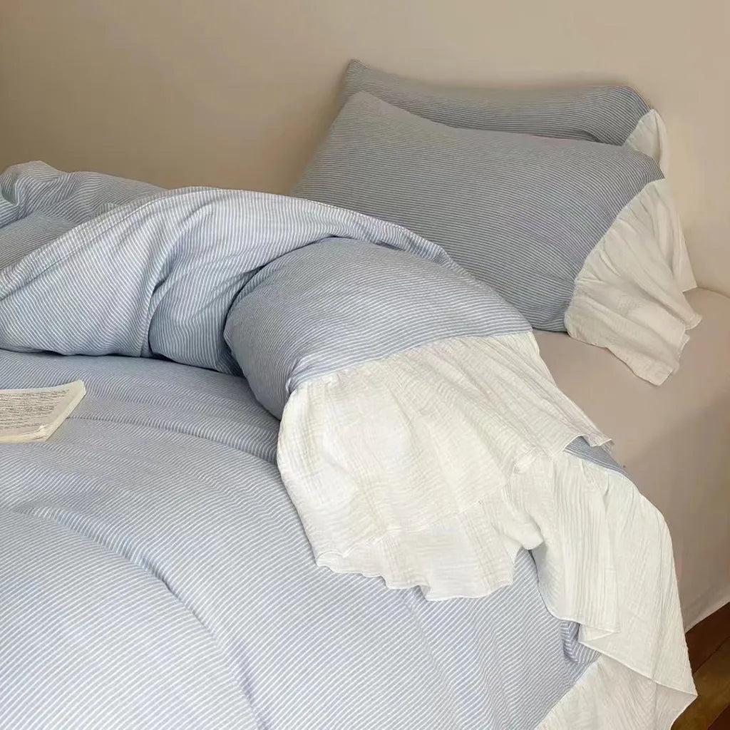 Soft Ruffle Stripe Duvet Cover