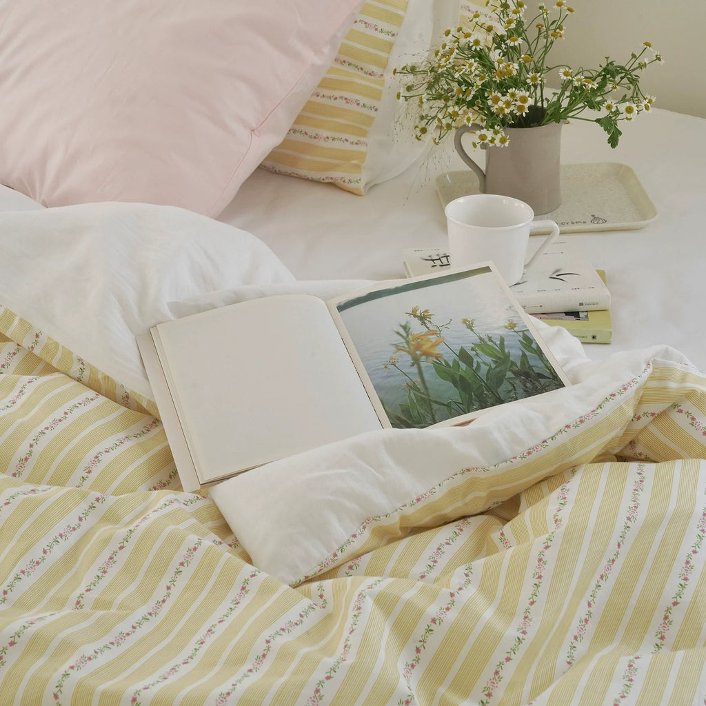 Vintora Butter Striped Soft Cotton Bedding Set G92