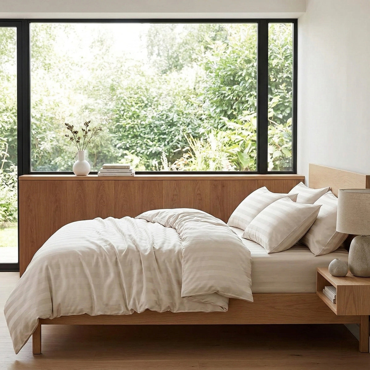 Striped Pattern Bamboo Bedding Set