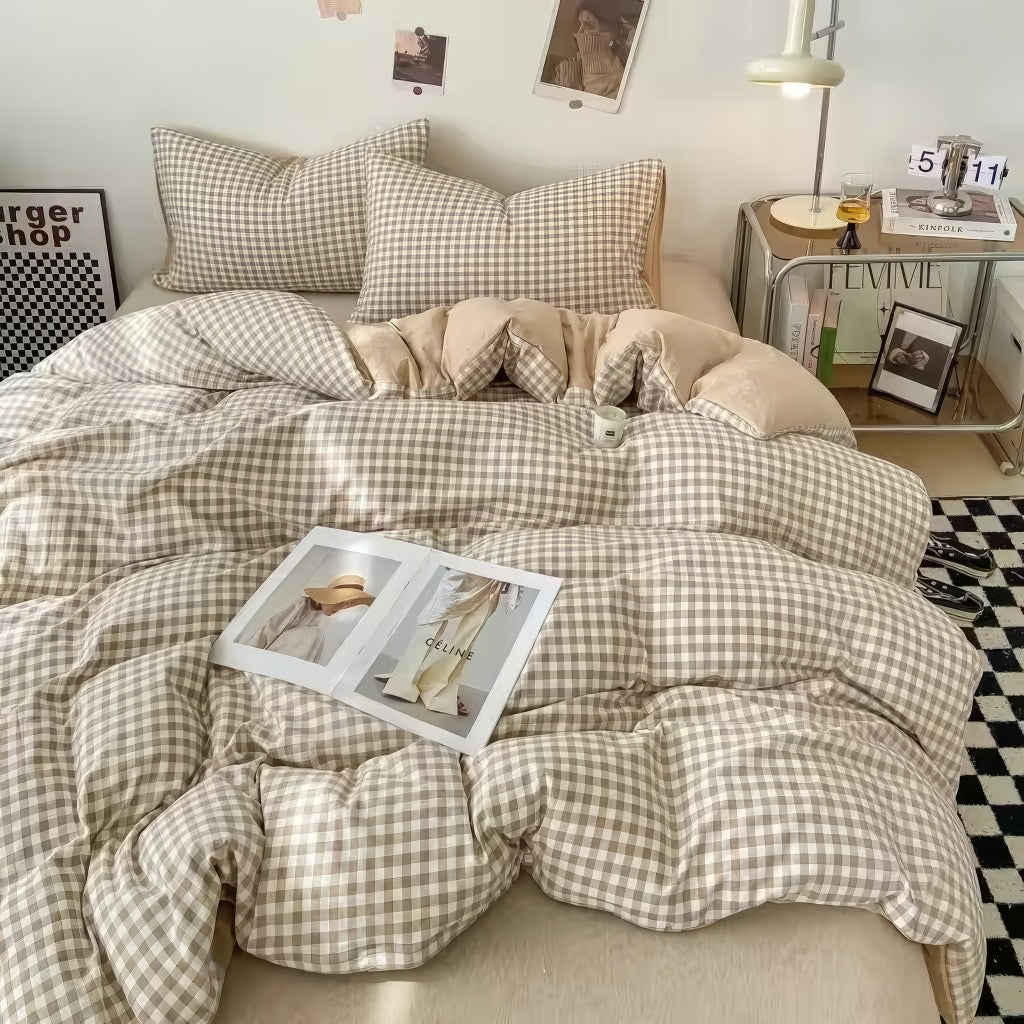 Pastel Gingham Bedding Set