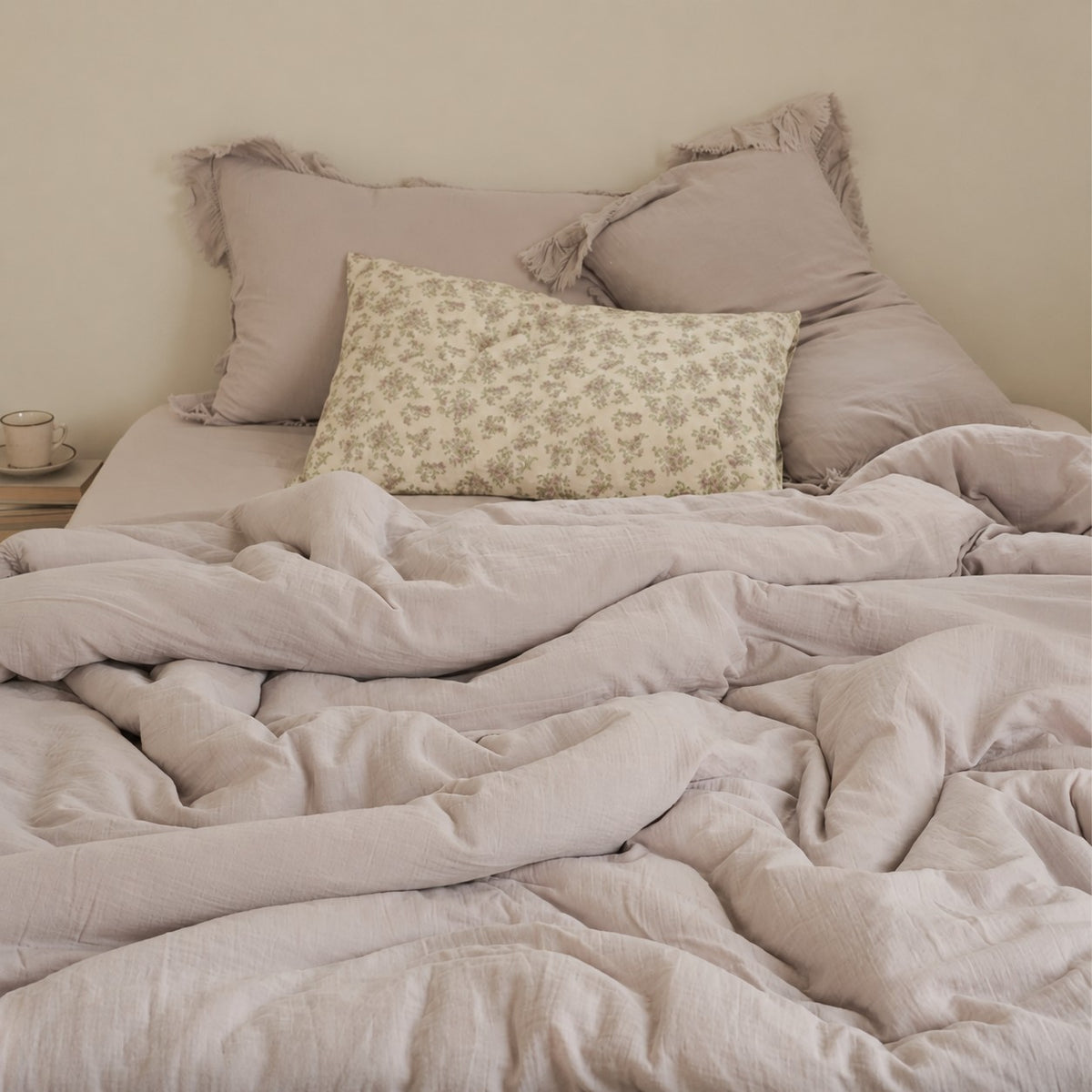 Roselle Pastel Color Ruffle Cotton Bedding Set G114