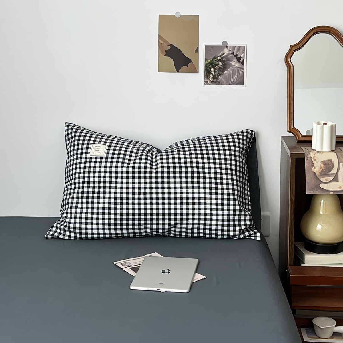 Classic Black Gingham Bedding Set