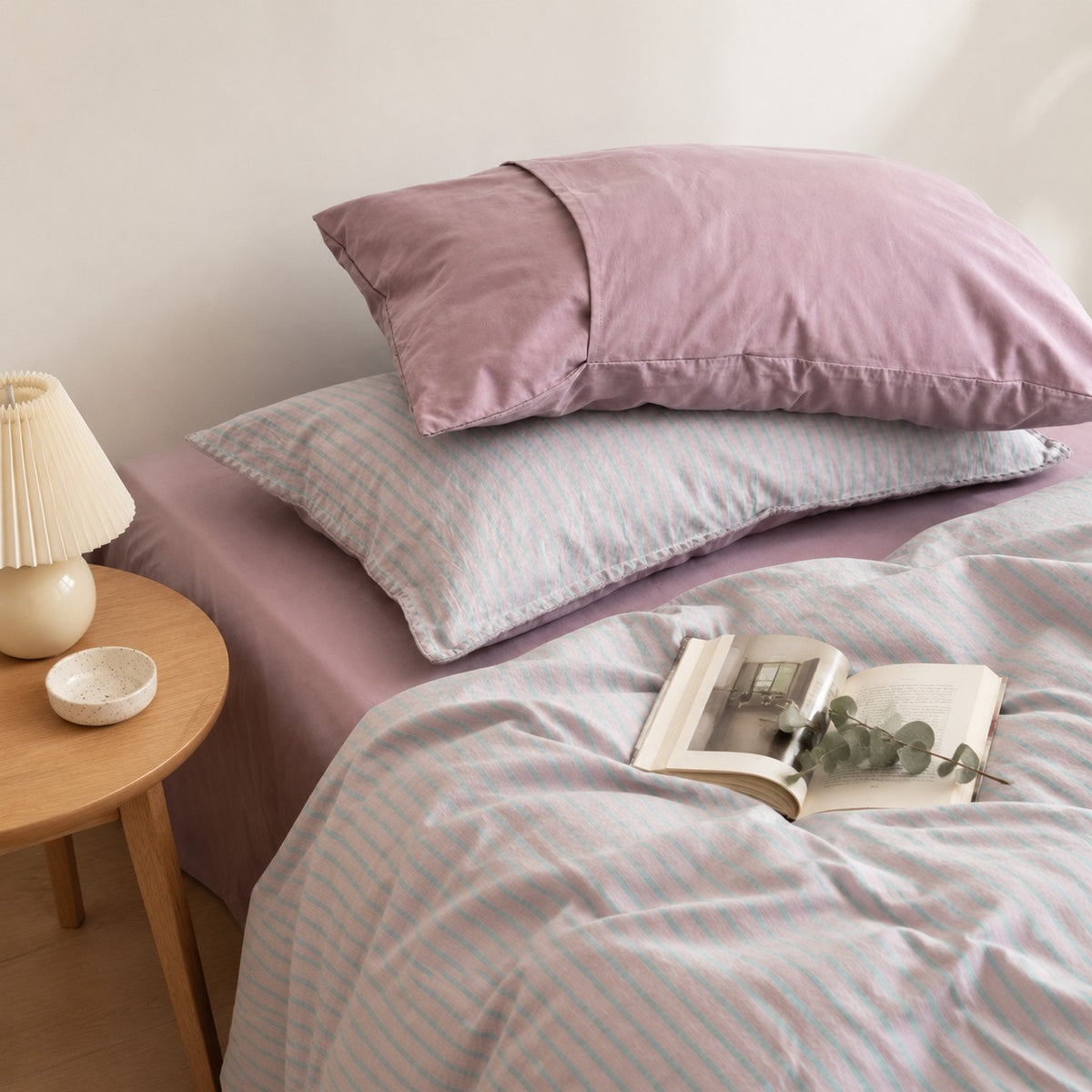 Vintora Soft Cotton Piped Stripe Bedding Set G96