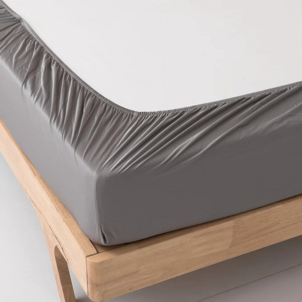 Bamboo Fitted Sheet Set - Stone Grey