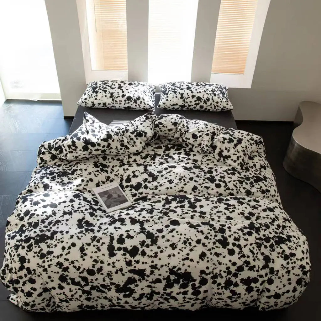 Paint Splatter Printed Bedding Set