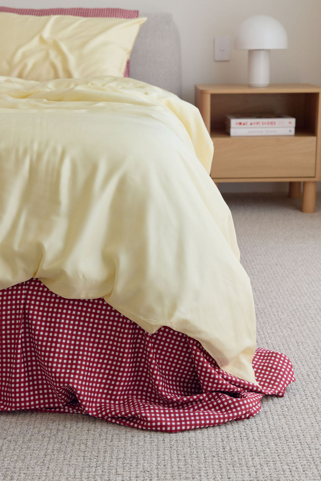 Cherry Gingham Bamboo Sheet Set