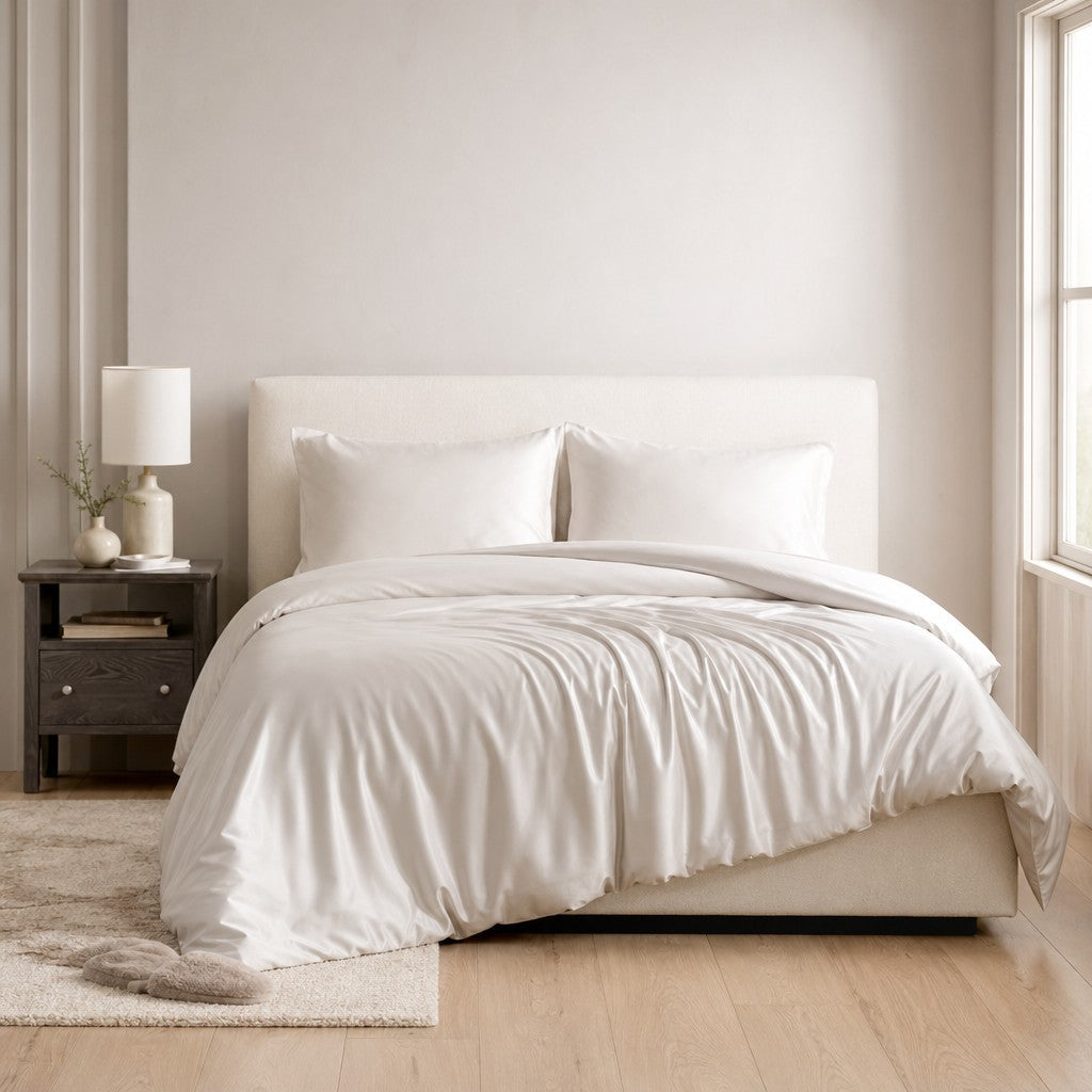 Qelune Bamboo Duvet Cover Set 鈥?Cooling Organic Bamboo Bedding in Sand