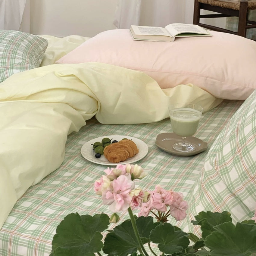 Vireza Green Plaid Pure Cotton Bedding Set G86