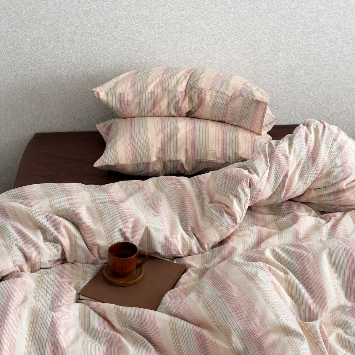 Vintora Retro Stripe Cotton Bedding Set Breathable Cotton G99