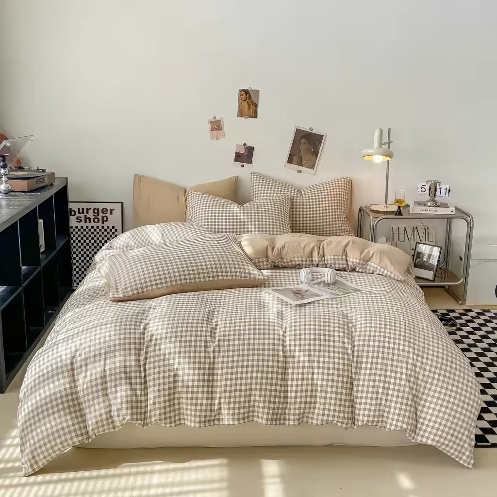 Pastel Gingham Bedding Set
