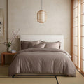 Qelune Bamboo Duvet Cover Set – Cooling Organic Bamboo Bedding in Stone